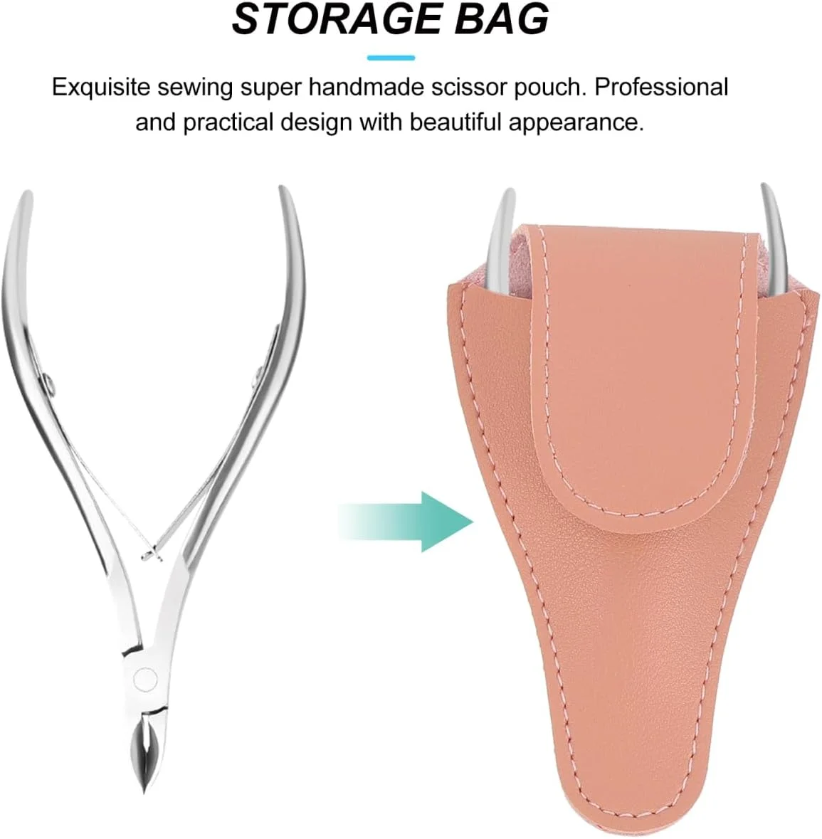 هوسوتیل، روکش نیپر کوتیکول، 3 عدد انبر چرمی با دکمه فشاری، کیف قیچی پدیکور قابل حمل، محفظه نگهداری قیچی کوتیکول