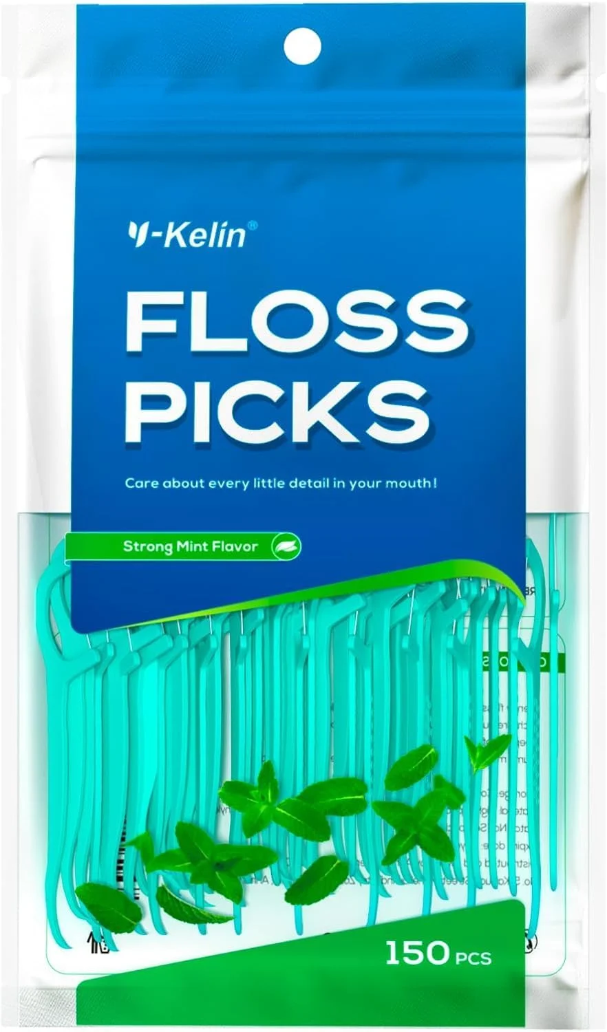 نخ دندان Y-Kelin - 150 عدد نخ دندان نعنایی قوی، خلال دندان، مسواک بین دندانی، انتخاب نخ دندان، تمیز کننده دندان نخ دندان Y-Kelin - 150 عدد نخ دندان نعنایی قوی، خلال دندان، مسواک بین دندانی، انتخاب نخ دندان، تمیز کننده دندان
