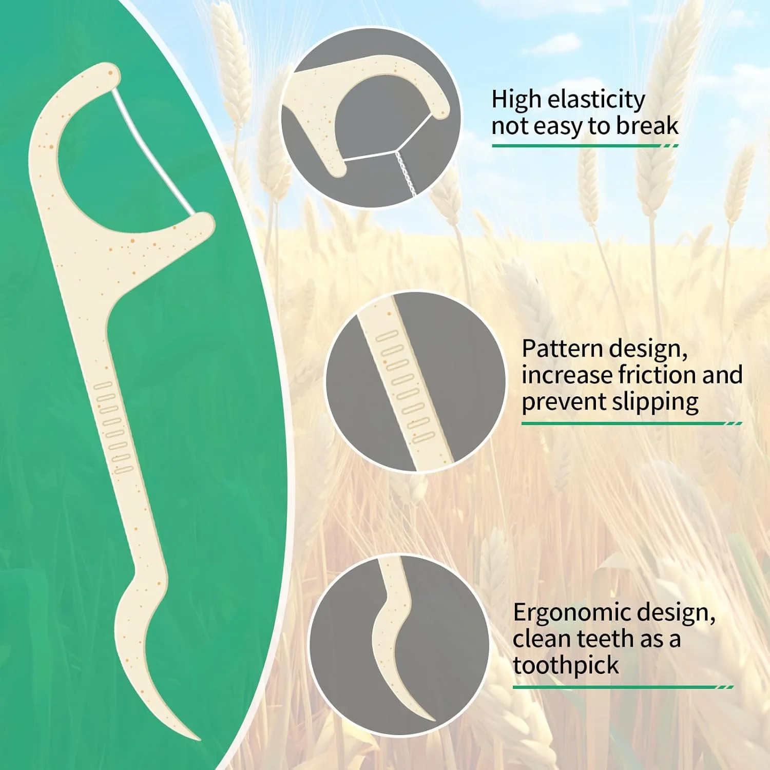 خلال دندان نخ دندان Y-Kelin، خلال دندان، خلال دندان نعنایی، نخ دندان طبیعی سازگار با محیط زیست و وگان، خلال دندان (100 عدد) خلال دندان نخ دندان Y-Kelin، خلال دندان، خلال دندان نعنایی، نخ دندان طبیعی سازگار با محیط زیست و وگان، خلال دندان (100 عدد)