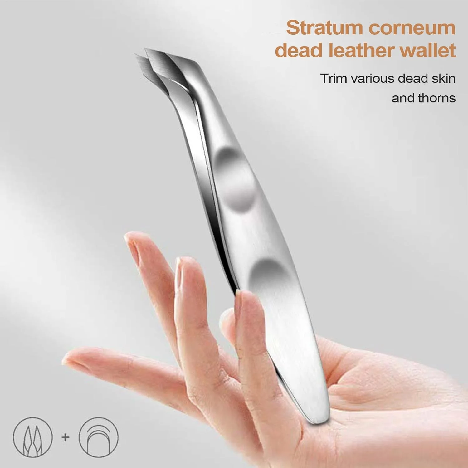 گوشت گیر ناخن، انبرک از بین بردن پوست مرده - موچین قابل حمل برای از بین بردن پوست مرده ناخن های دست و پا، مناسب برای بهداشت روزانه، اسپا، منزل، مسافرت و سالن های حرفه ای