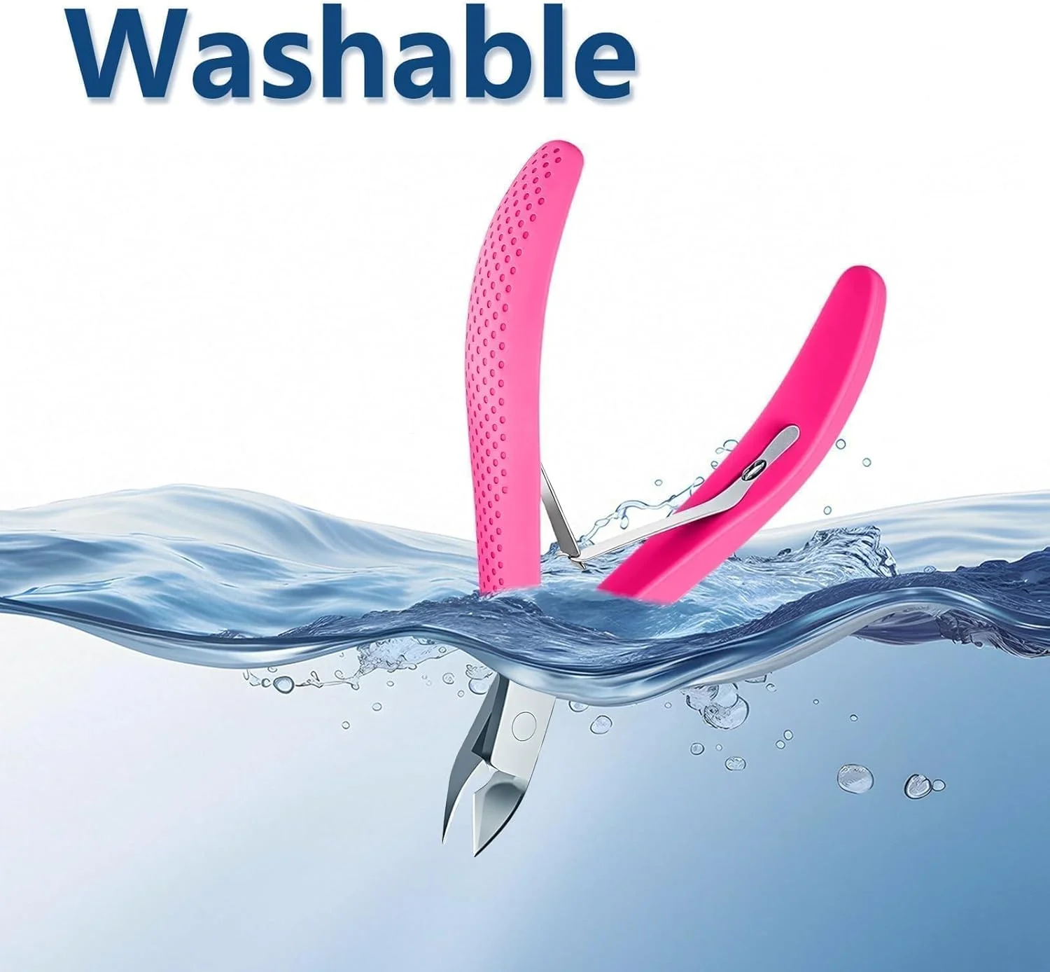 قیچی و نیپر کوتیکول لبه ظریف تک عددی رنگ رز Criyar، ابزار ناخن استیل با دسته سیلیکونی برای حذف دقیق، کاتر و ریموور کوتیکول بادوام و قابل شستشو