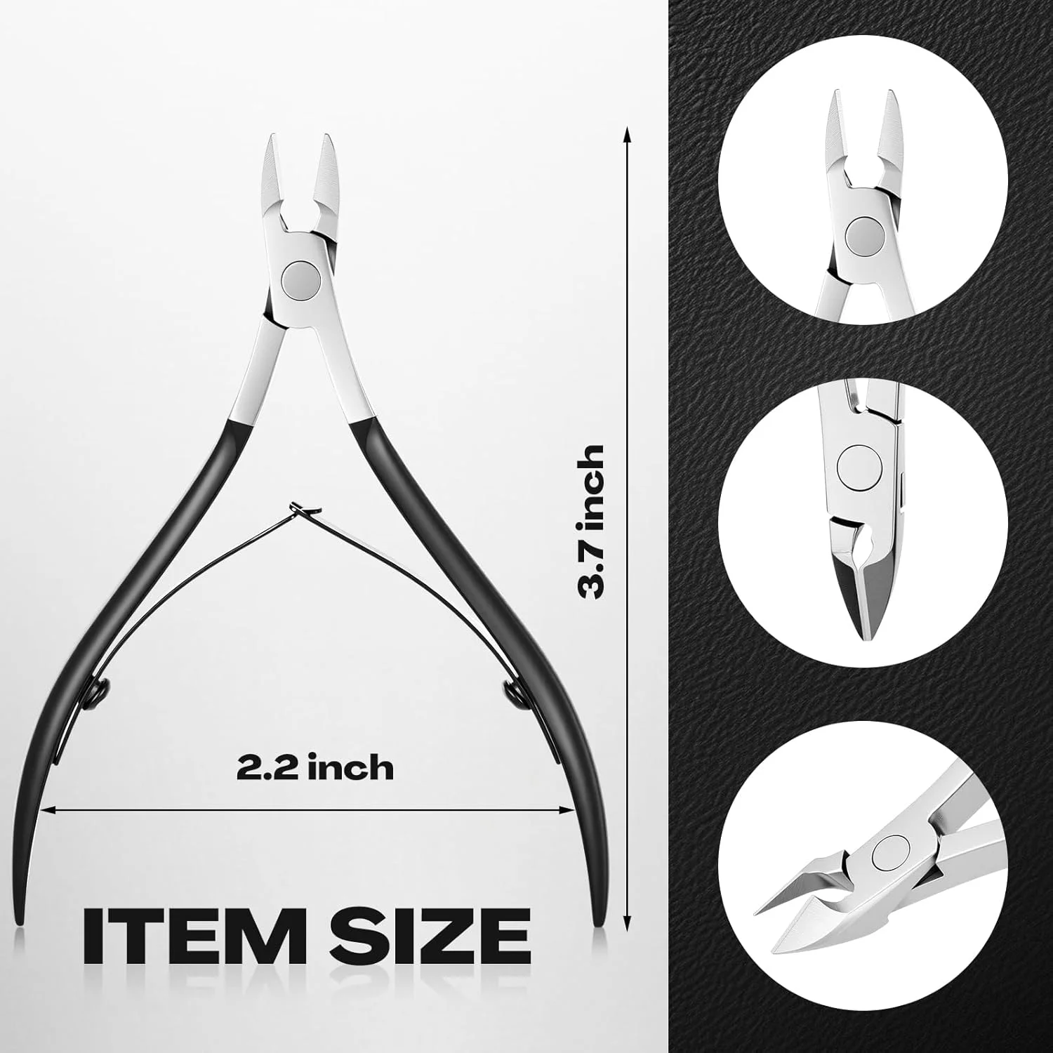 ست 20 عددی نیپر کوتیکول چومیا، انبرک های استیل ضد زنگ، قیچی و کاتر لبه ناخن، ابزار حذف پوست مرده، ابزار مراقبت از ناخن های دست و پا (مشکی)