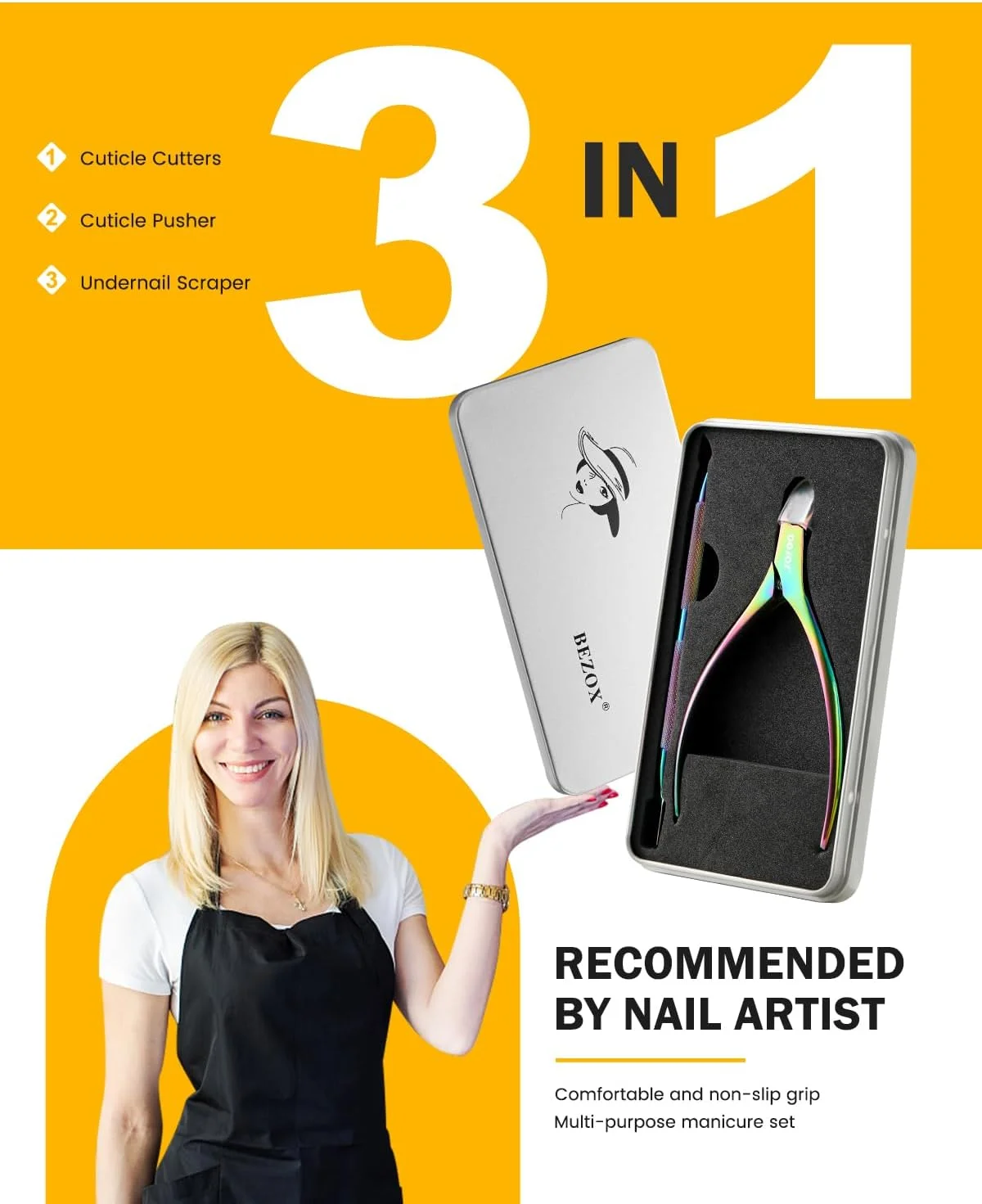 ست نیپر کوتیکول BEZOX با عقب زننده کوتیکول - نیپر دقیق کوتیکول و کیت تمیز کننده زیر ناخن برای استفاده در سالن یا منزل - فک کامل 0.8 سانتی متری - فولاد ضد زنگ درجه جراحی ست نیپر کوتیکول BEZOX با عقب زننده کوتیکول - نیپر دقیق کوتیکول و کیت تمیز کننده زیر ناخن برای استفاده در سالن یا منزل - فک کامل 0.8 سانتی متری - فولاد ضد زنگ درجه جراحی