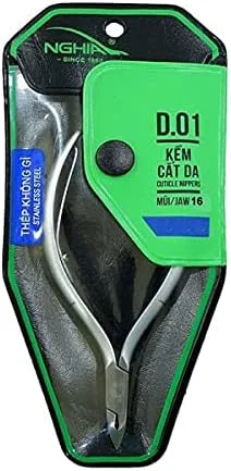 نیپر کوتیکول حرفه ای استیل ضد زنگ Nghia مدل C03 (D-01) فک 16 KEM، ابزار مانیکور و اصلاح کوتیکول با 1 فنر - ابزار عالی برای مراقبت از ناخن در خانه/اسپا/سالن Osimihome، 1 عدد