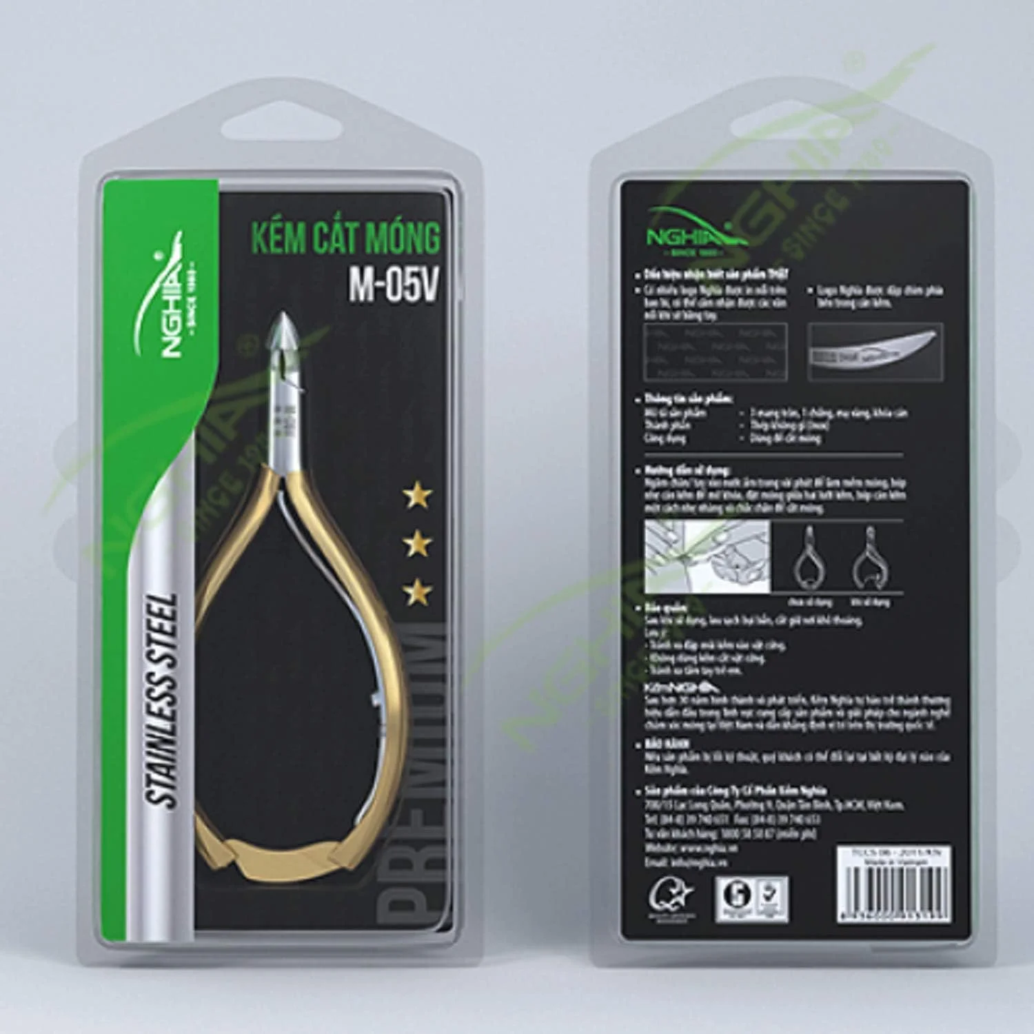 نیپر ناخن Nghia (M-05V) - استیل ضد زنگ آکریلیک - مجموعه M-01 تا M-05 (M-05V)