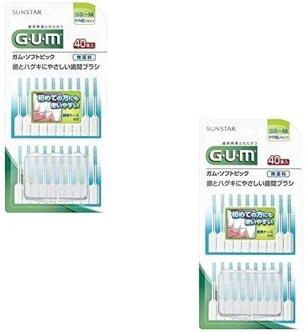 (خرید عمده) خلال دندان نرم GUM، بسته 40 عددی، بدون عطر [SS-M] (2 عدد)