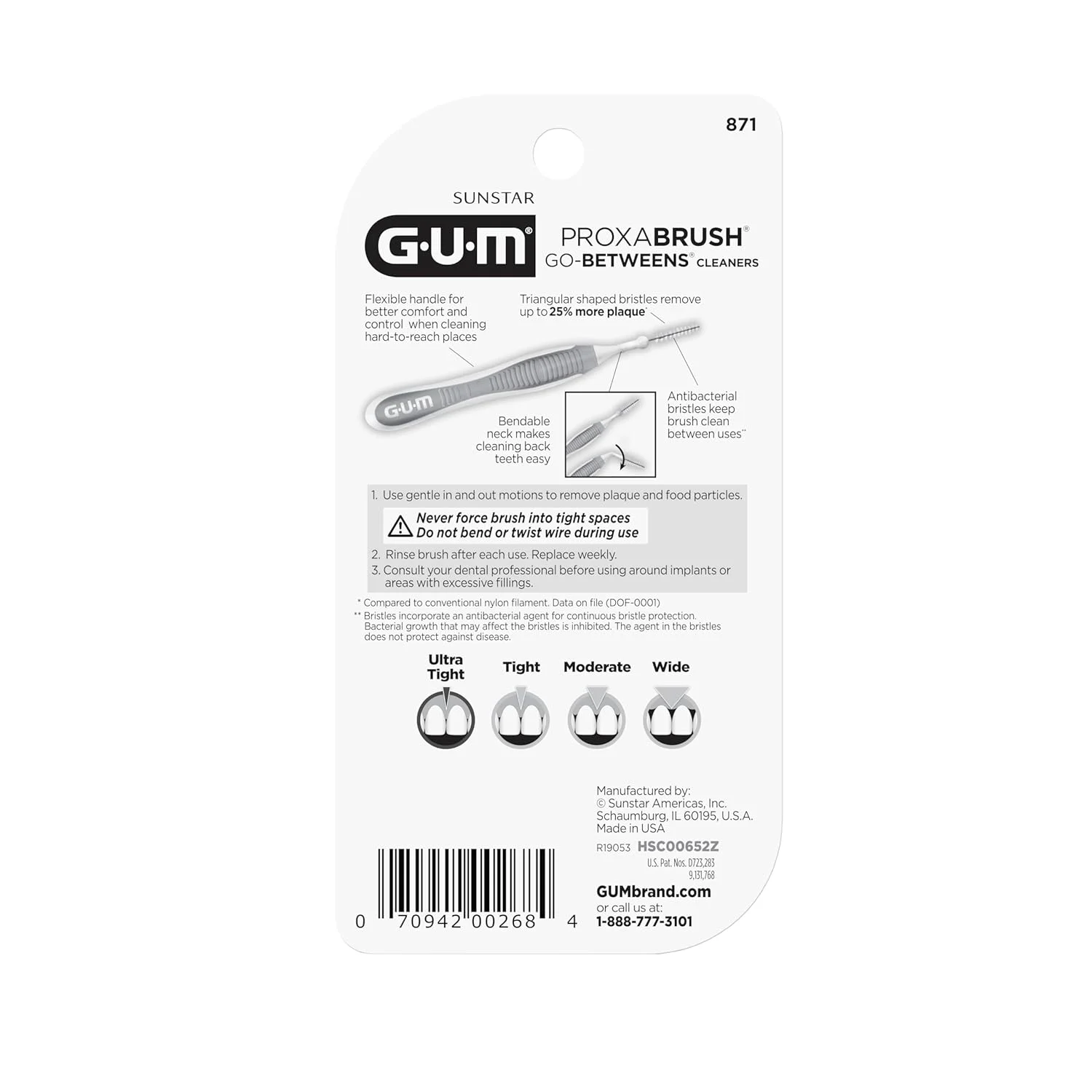 GUM - 10070942002438 برس های بین دندانی Proxabrush Go-Betweens، فوق العاده باریک، حذف پلاک، 10 عدد، (بسته 6 عددی) GUM - 10070942002438 برس های بین دندانی Proxabrush Go-Betweens، فوق العاده باریک، حذف پلاک، 10 عدد، (بسته 6 عددی)