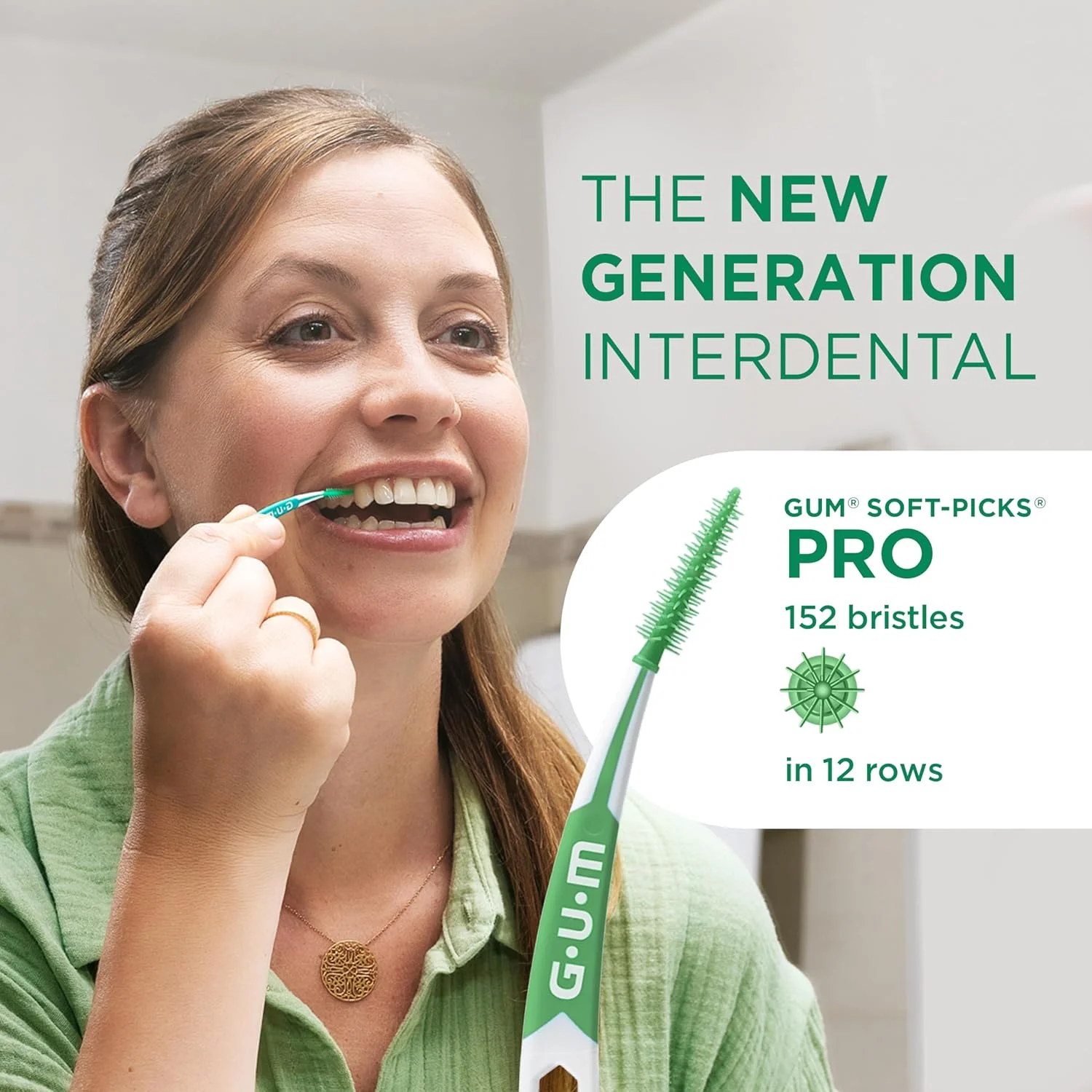 برس های بین دندانی GUM SOFT-PICKS PRO | طراحی منحنی برای دسترسی آسان به مناطق دور از دسترس | عملکرد ملایم برای لثه های حساس | [L-3x60] (+1 نمونه رایگان)
