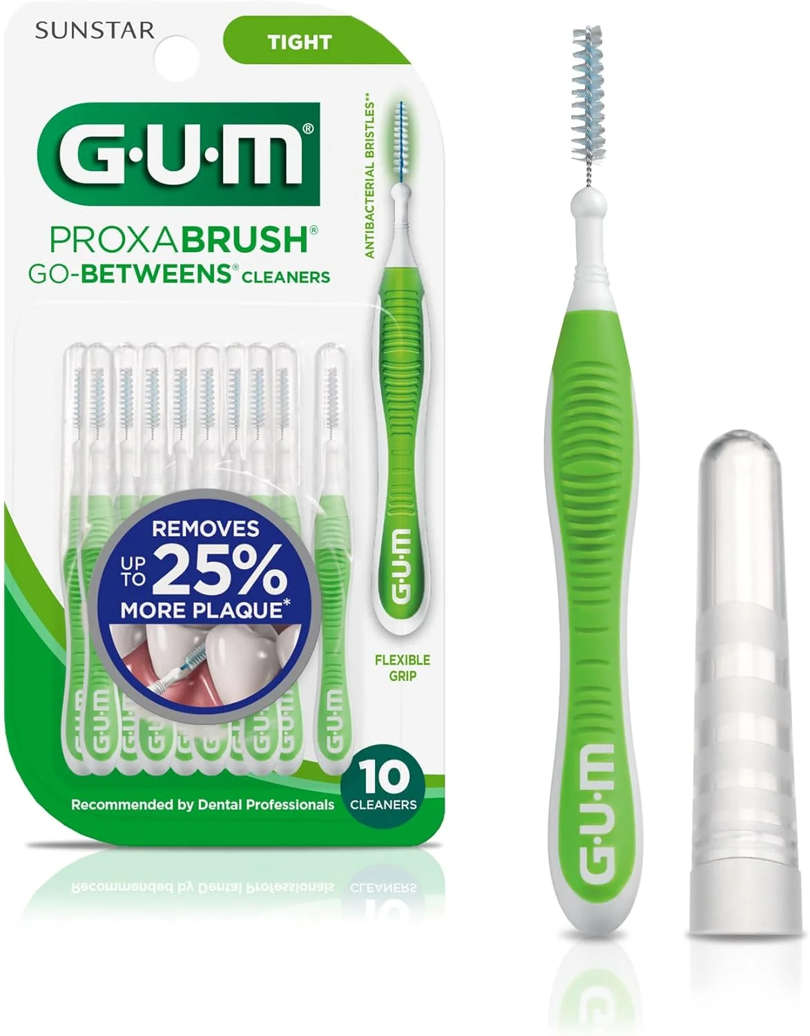 برس های بین دندانی GUM Sunstar Proxabrush Go-Betweens، مناسب فضاهای تنگ، 10 عدد