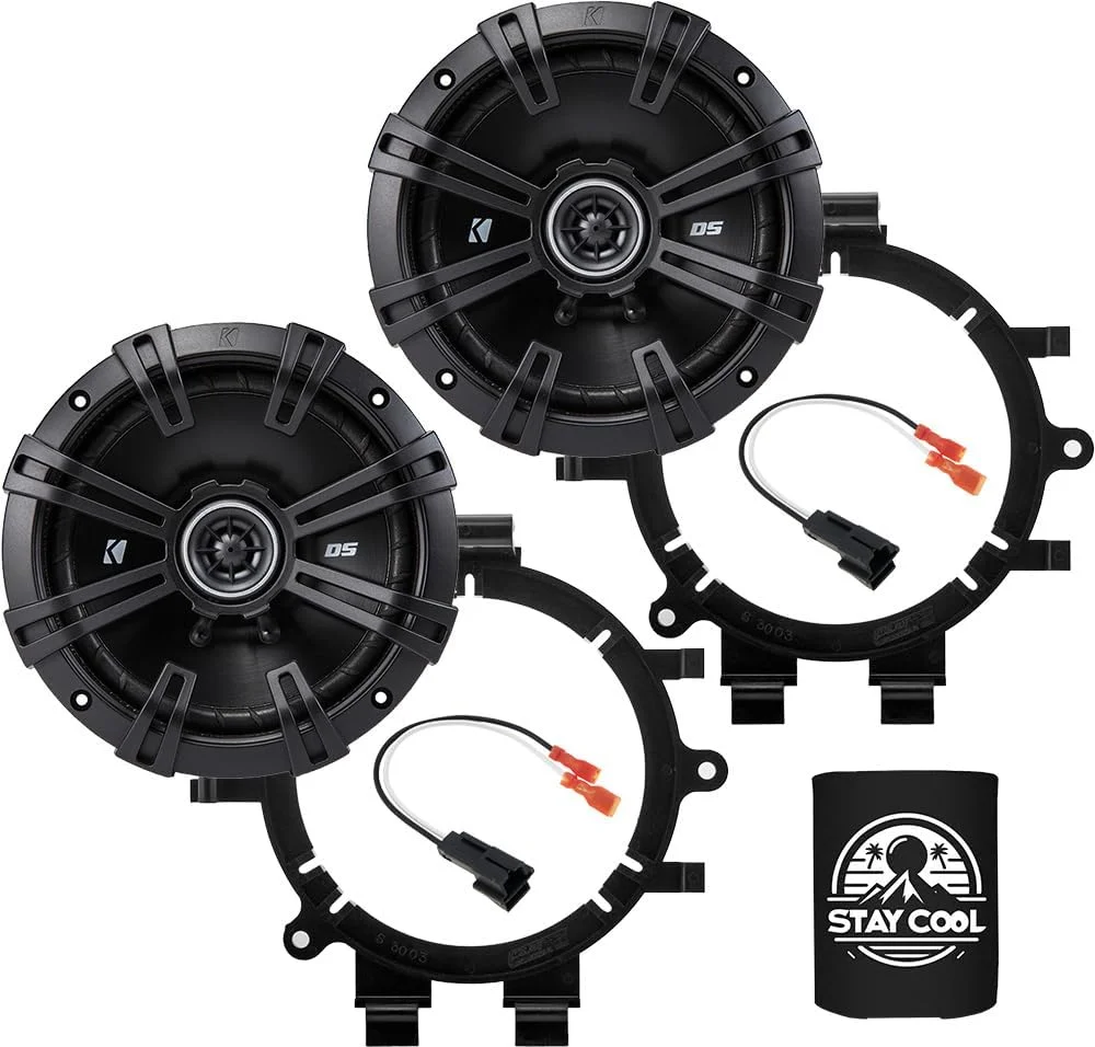 بلندگوهای 6.5 اینچی KICKER برای شورولت سیلورادو 1999-2006 - کیت ارتقاء - یک جفت سری DS با آداپتور و سیم، بلندگوی کواکسیال 6 1/2 صوتی خودرو درب جلو برای شورولت DSC650، 43DSC6504