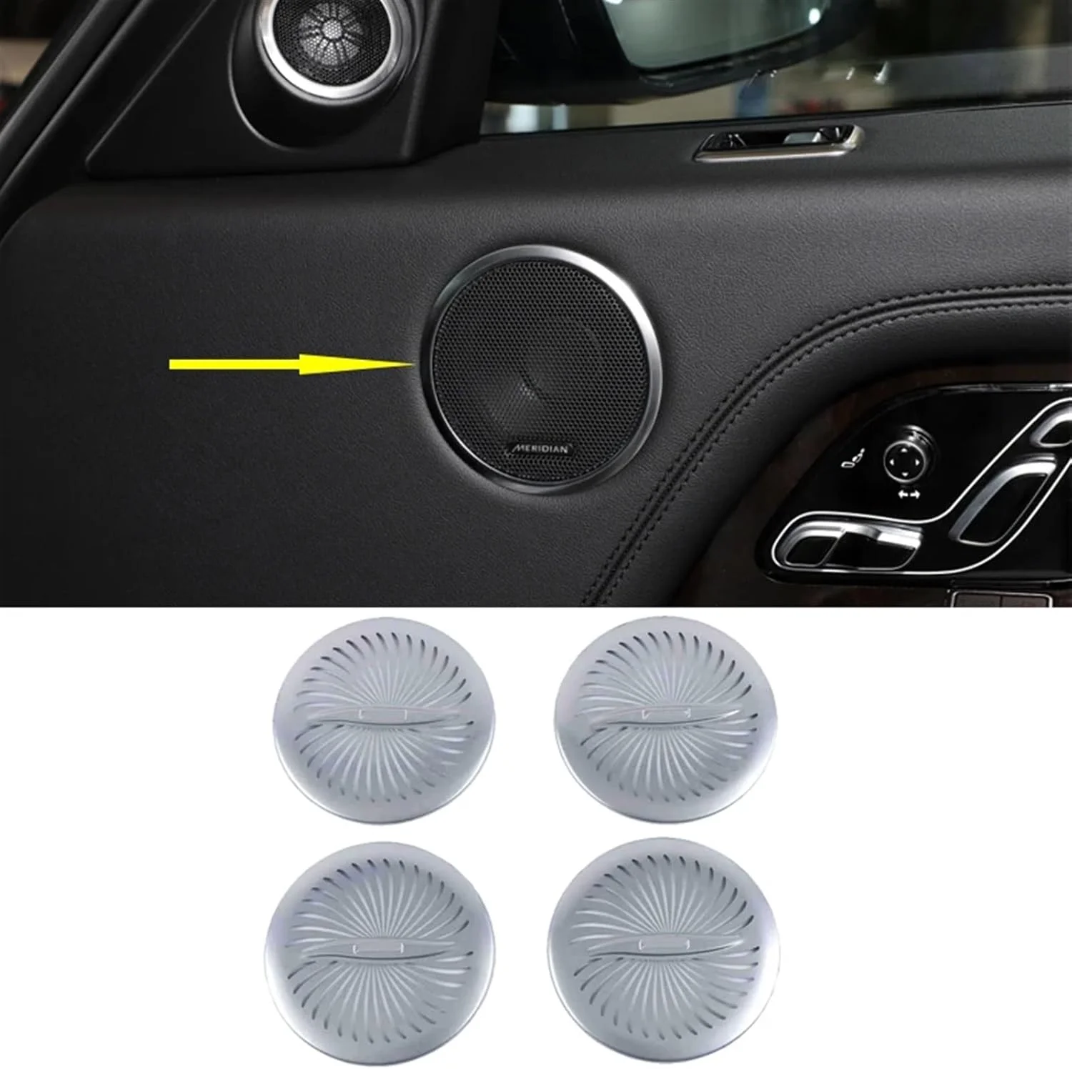 برچسب روکش بلندگوی صوتی خودرو KUVISA، روکش بلندگوی درب، برای رنج روور، 2013-2020 2021 روکش تیوتر محافظ روکش بلندگوی خودرو (4 عدد)