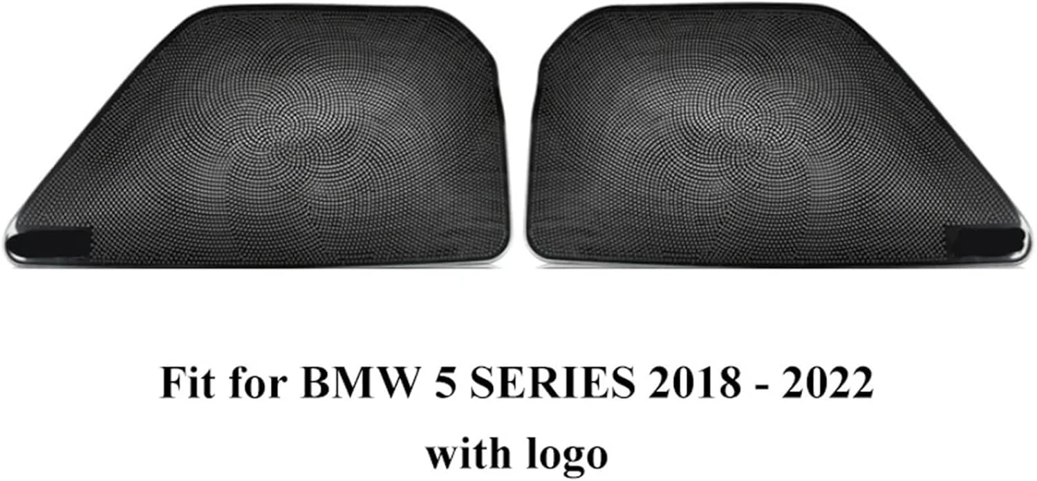 پوشش محافظ بلندگوی داخلی خودرو کوویسا ABS، دریچه خروجی هوا زیر صندلی، مناسب برای سری 5 BMW G30 مدل 2011-2022، قطعه خودرو (مشکی با لوگو-01)