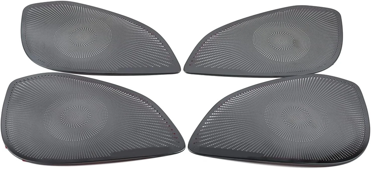 پد بلندگوی پنل درب خودرو KUVISA استیل ضد زنگ، روکش بلندگوی صدا، قاب تریم، لوازم جانبی برچسب، برای میتسوبیشی، اکلیپس کراس 2018-2020 محافظ روکش بلندگوی خودرو (مشکی با لوگو)