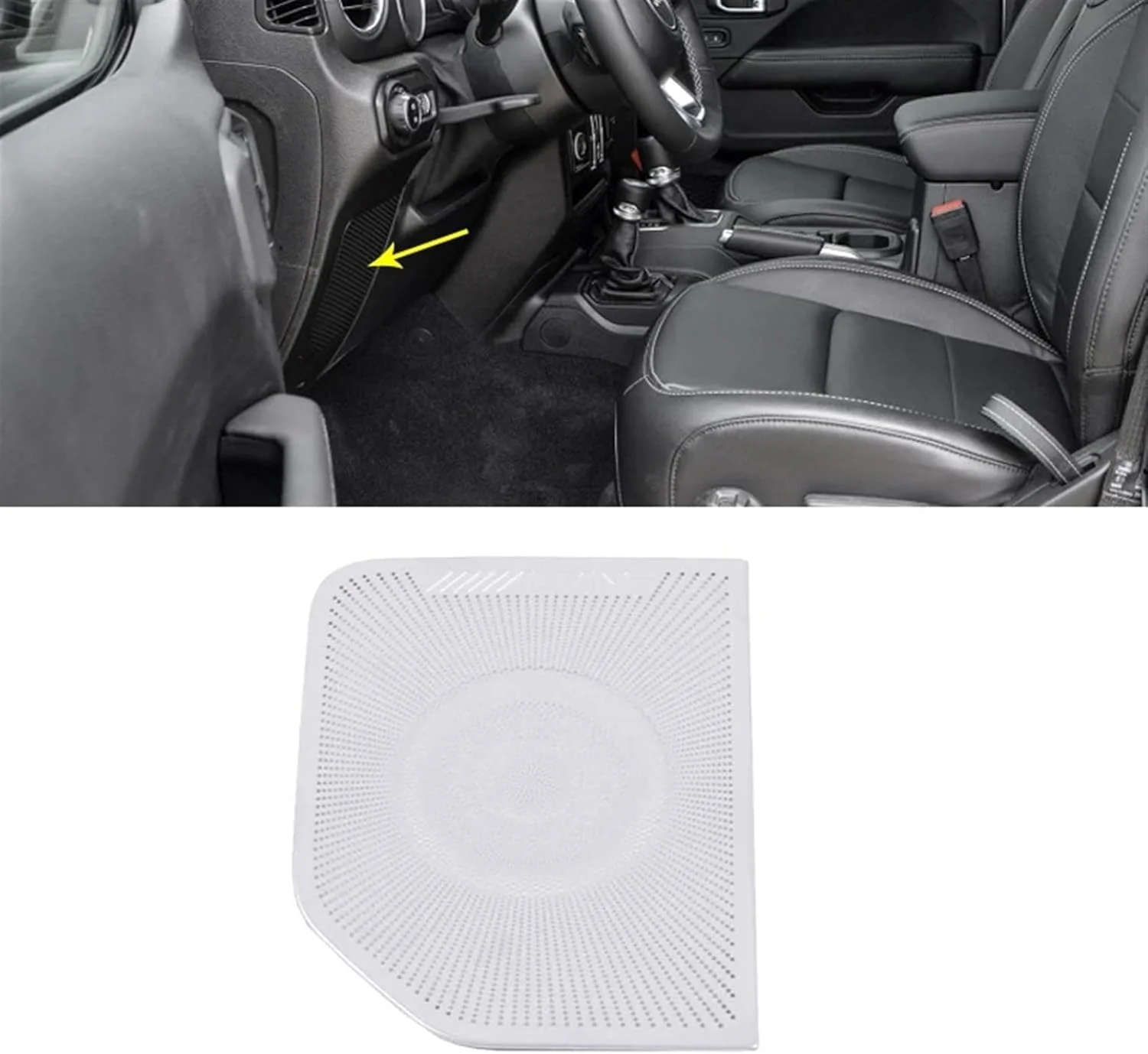 تزئین روکش بلندگوی صوتی خودرو KUVISA، برای جیپ، رانگلر JL 2018 2019 2020 ستون جلویی A بلندگوی استریو قالب‌گیری صدا محافظ روکش بلندگوی خودرو (مشکی-02)