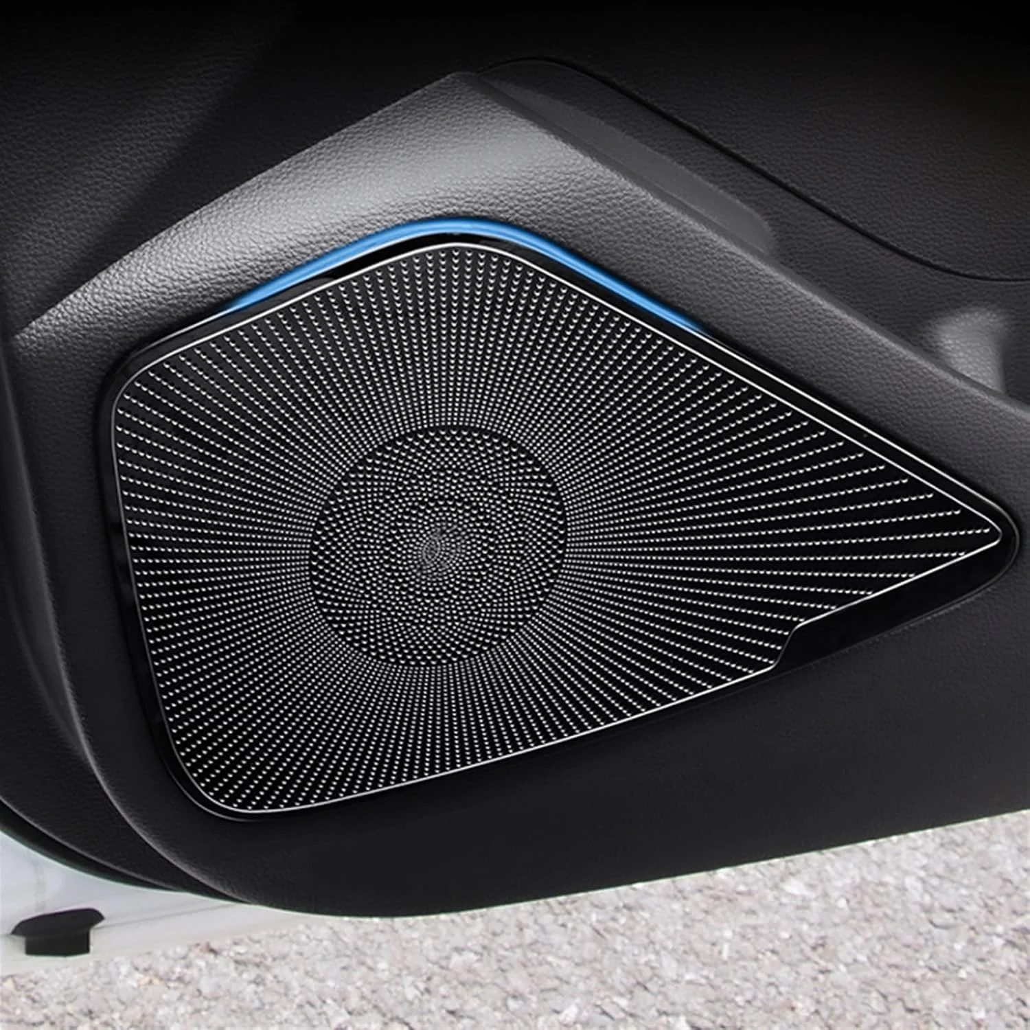 پد بلندگوی پنل درب خودرو KUVISA استیل ضد زنگ، روکش بلندگو، قاب تزئینی، لوازم جانبی قالب گیری برچسب، برای تویوتا، لوین، برای کرولا، محافظ پوشش بلندگوی خودرو 2019-2021 (مشکی با لوگو)