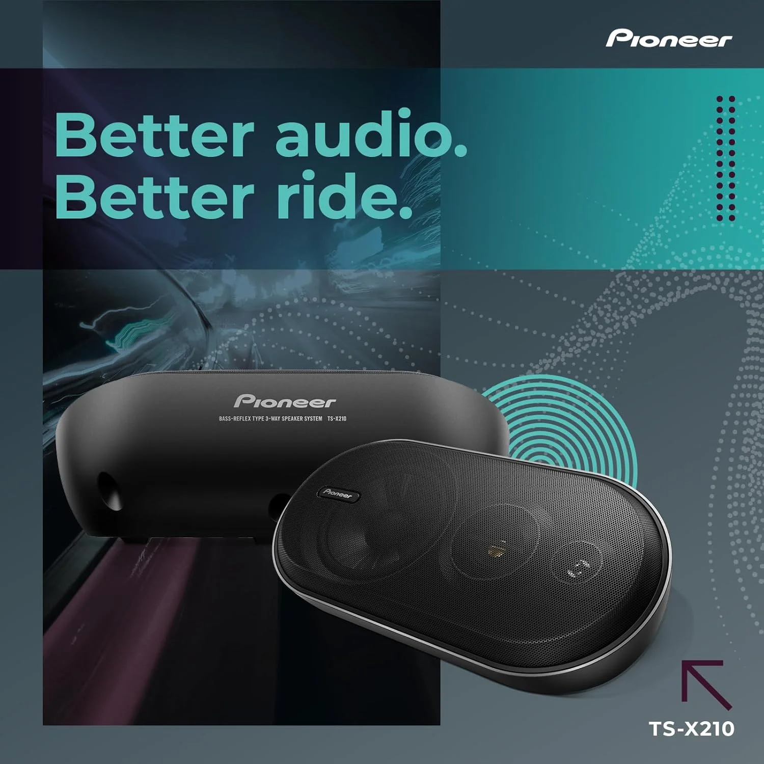 بلندگوهای رو داشبوردی پایونیر TS-X210، ۴ اینچی، ۳-way (یک جفت) – حداکثر توان ۱۲۰ وات، ارتقاء بلندگوی با طراحی کلاسیک