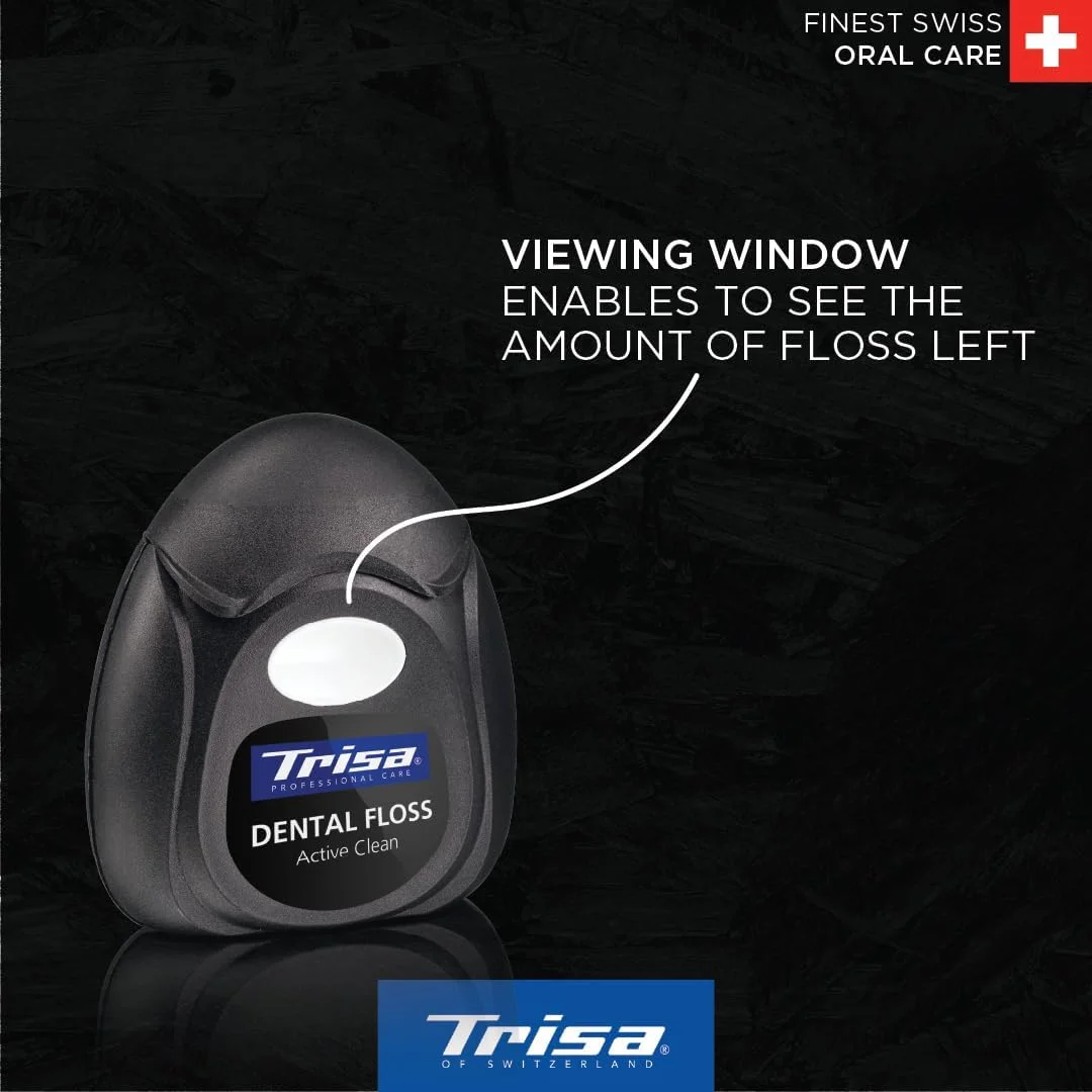 نخ دندان زغالی اکتیو کلین تریزا، حرفه ای، 40 متری، موم دار با طعم نعناع، بهترین مراقبت دهان و دندان سوئیسی نخ دندان زغالی اکتیو کلین تریزا، حرفه ای، 40 متری، موم دار با طعم نعناع، بهترین مراقبت دهان و دندان سوئیسی