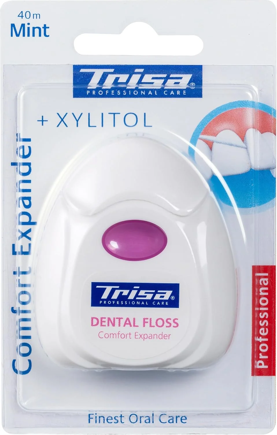 نخ دندان حرفه ای Trisa مدل Comfort Expander با طعم نعناع، 40 متر