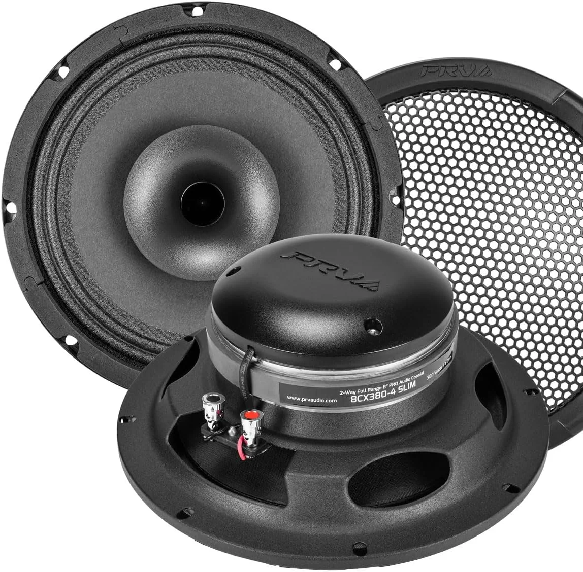 باندل - بلندگوی کواکسیال باریک 8 اینچی PRV AUDIO برای سیستم صوتی خودرو مدل 2X 8CX380-4 با توییتر داخلی و توری محافظ، توان 380 وات 4 اهم (2 عدد بلندگو) باندل - بلندگوی کواکسیال باریک 8 اینچی PRV AUDIO برای سیستم صوتی خودرو مدل 2X 8CX380-4 با توییتر داخلی و توری محافظ، توان 380 وات 4 اهم (2 عدد بلندگو)