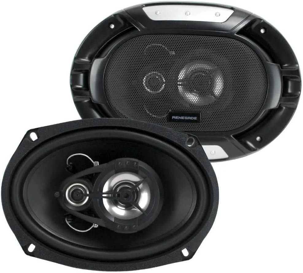 بلندگوهای خودرو Renegade RX693، سه راهه کواکسیال 6 اینچ در 9 اینچ 16.00 در 23.00 سانتی متر تیوتر + میان رده 150 وات RMS حداکثر 300 وات 4 اهم در هر جفت