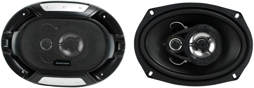 بلندگوهای خودرو Renegade RX693، سه راهه کواکسیال 6 اینچ در 9 اینچ 16.00 در 23.00 سانتی متر تیوتر + میان رده 150 وات RMS حداکثر 300 وات 4 اهم در هر جفت