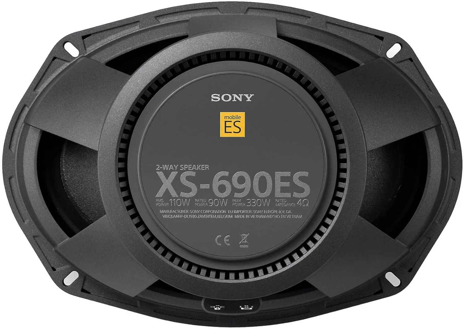 بلندگوی کواکسیال دو طرفه خودرو سونی مدل XS 690Es، سایز 6x9 اینچ (16x24 سانتی متر)، مشکی