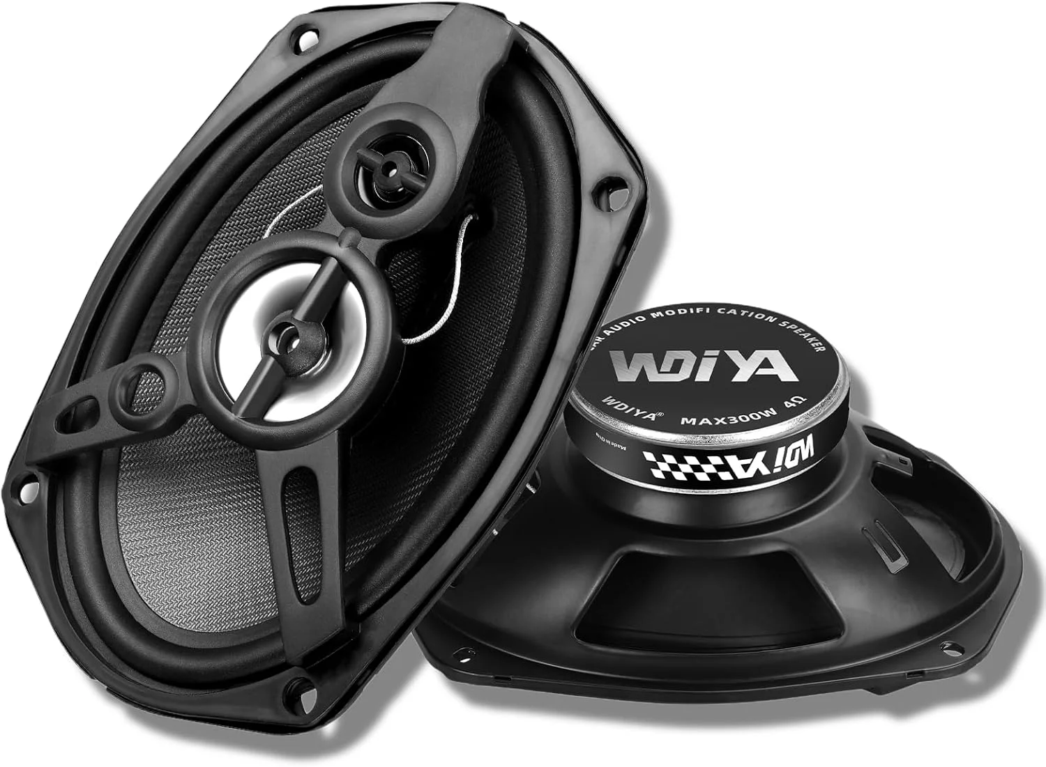 بلندگوی کواکسیال خودرو WDiYA با ابعاد 6 در 9 اینچ، 3 راهه، فرکانس کامل، صدای با کیفیت بالا، حداکثر توان 300 وات، 4 اهم، صدای استریو فراگیر حرفه ای (2 عدد بلندگو)