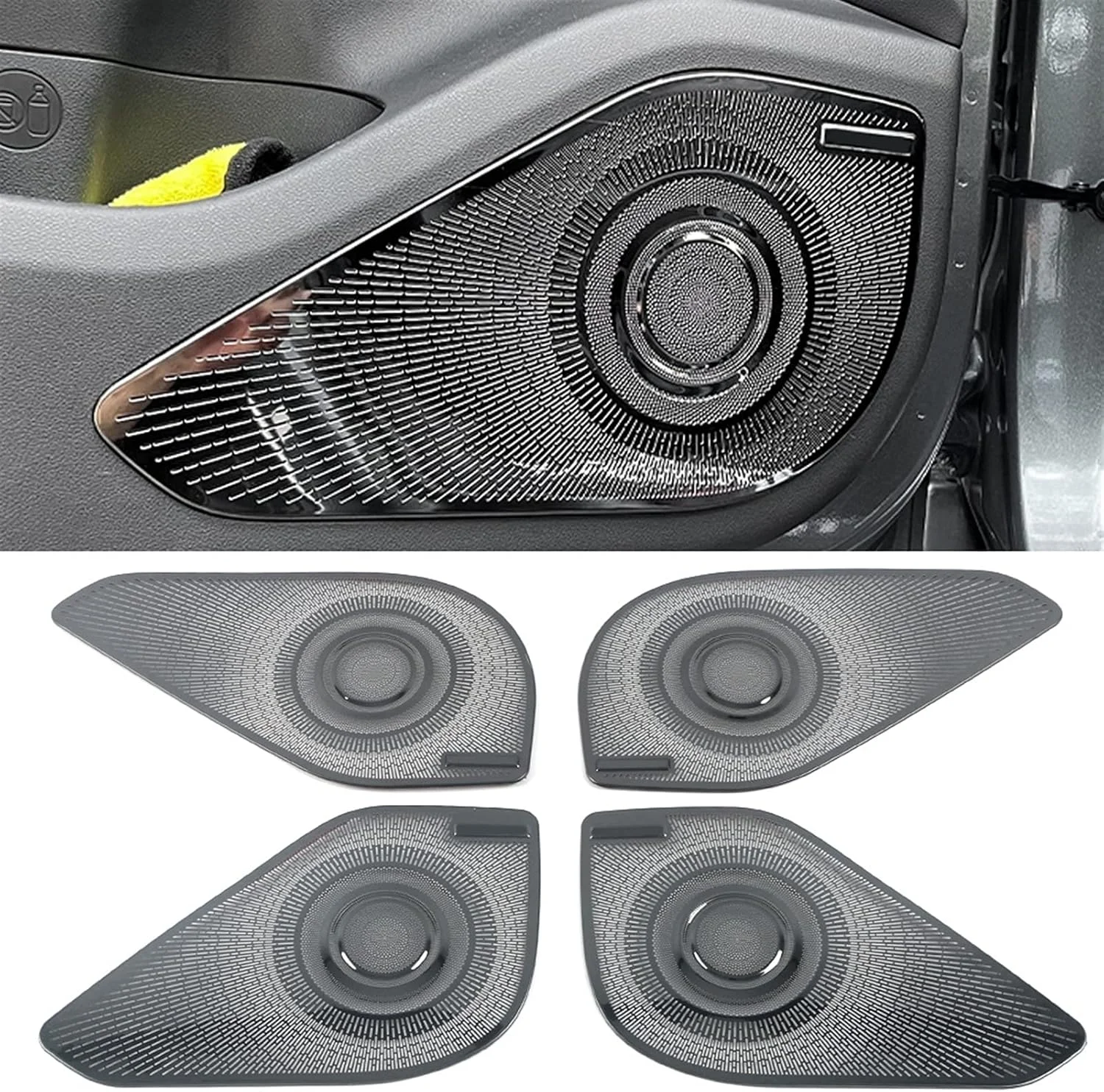 روکش بلندگوی درب خودرو Wivplex، قاب تزئینی بلندگو، برچسب استیل ضد زنگ، لوازم جانبی داخلی، برای هیوندای، توسان NX4 LWB 2021-2022، تریم تزئینی بلندگوی خودرو (مشکی-لوگو A) روکش بلندگوی درب خودرو Wivplex، قاب تزئینی بلندگو، برچسب استیل ضد زنگ، لوازم جانبی داخلی، برای هیوندای، توسان NX4 LWB 2021-2022، تریم تزئینی بلندگوی خودرو (مشکی-لوگو A)