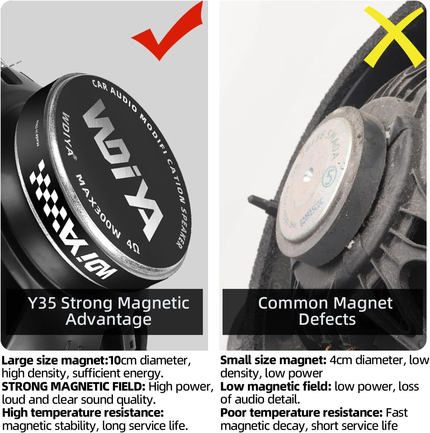 بلندگوی کواکسیال خودرو WDiYA با ابعاد 6 در 9 اینچ، 3 راهه، فرکانس کامل، صدای با کیفیت بالا، حداکثر توان 300 وات، 4 اهم، صدای استریو فراگیر حرفه ای (2 عدد بلندگو)