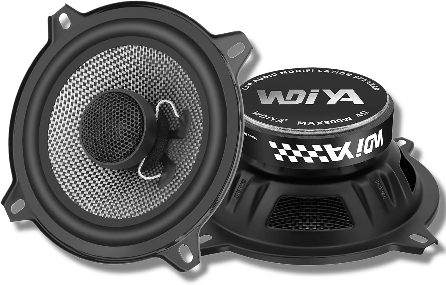 بلندگوی کواکسیال خودرو WDiYA با اندازه 5.25 اینچ، مخروط فیبر کربنی، 2-Way با فرکانس کامل، صدای Hi-Fi، حداکثر توان 300 وات، 4 اهم، صدای استریو فراگیر حرفه ای (2 عدد بلندگو) بلندگوی کواکسیال خودرو WDiYA با اندازه 5.25 اینچ، مخروط فیبر کربنی، 2-Way با فرکانس کامل، صدای Hi-Fi، حداکثر توان 300 وات، 4 اهم، صدای استریو فراگیر حرفه ای (2 عدد بلندگو)