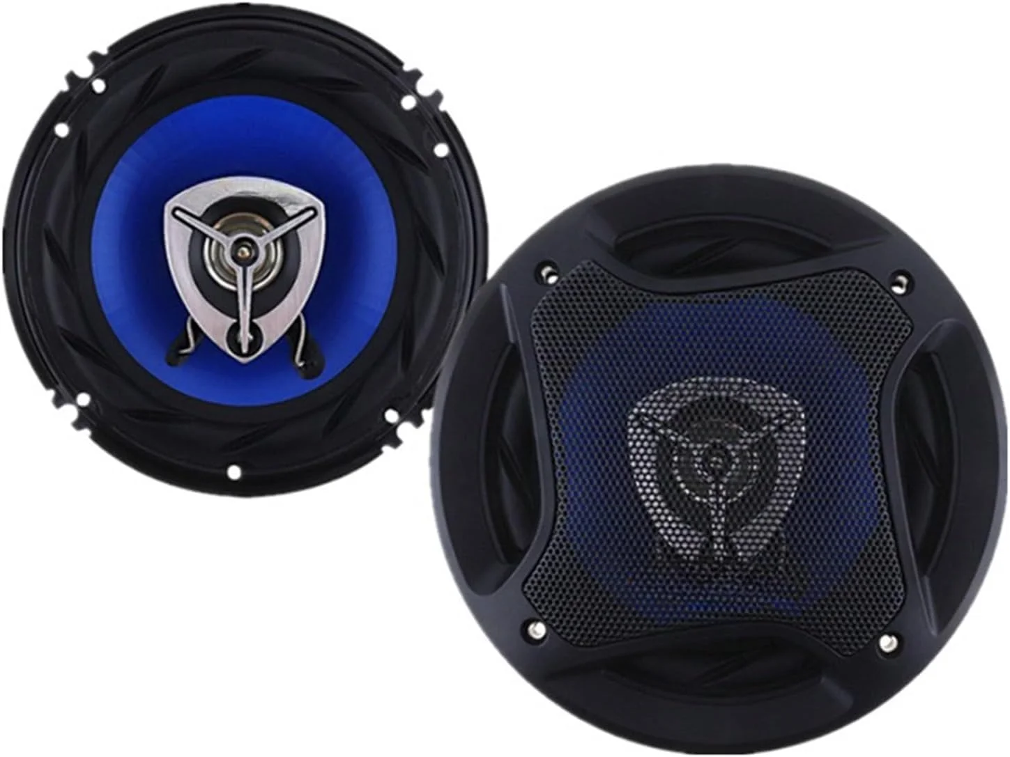 سیستم بلندگوی صوتی سه طرفه 6.5 اینچی THE WHITE SHOP - توان خروجی 500 وات، امپدانس و توییتر پیزو برای استریوی اجزای خودرو، صدای بلند سه محوره حرفه ای با شکل گرد