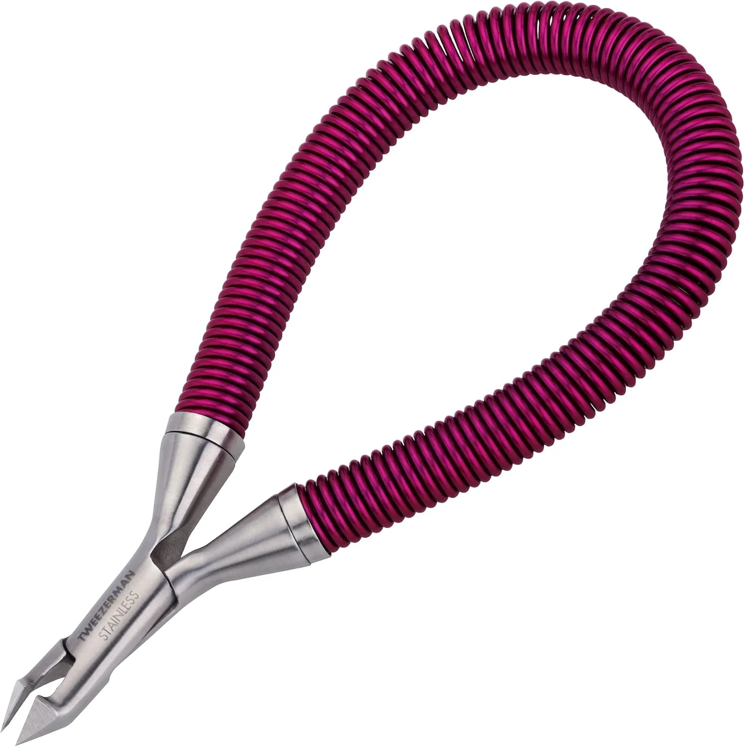 قیچی مانیکور ناخنک تویزرمن مدل Grip & Snip با فنر مارپیچ - # Lollypop Berry -