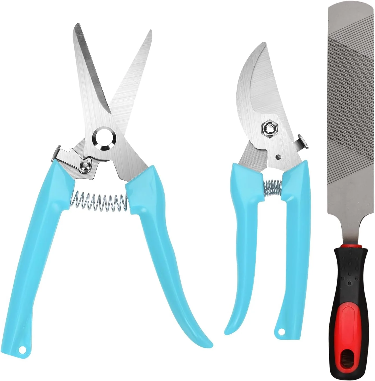 ست ۳ عددی ابزار پیرایش سم بز شامل سوهان، ناخن گیر برای بز، انبر سر صاف/خمیده، انبر اسب، قیچی پیرایش، سوهان، ابزار نعل بندی، نعل اسب برای بز، گوسفند، بره، خوک، لوازم جانبی سم حیوانات (آبی)