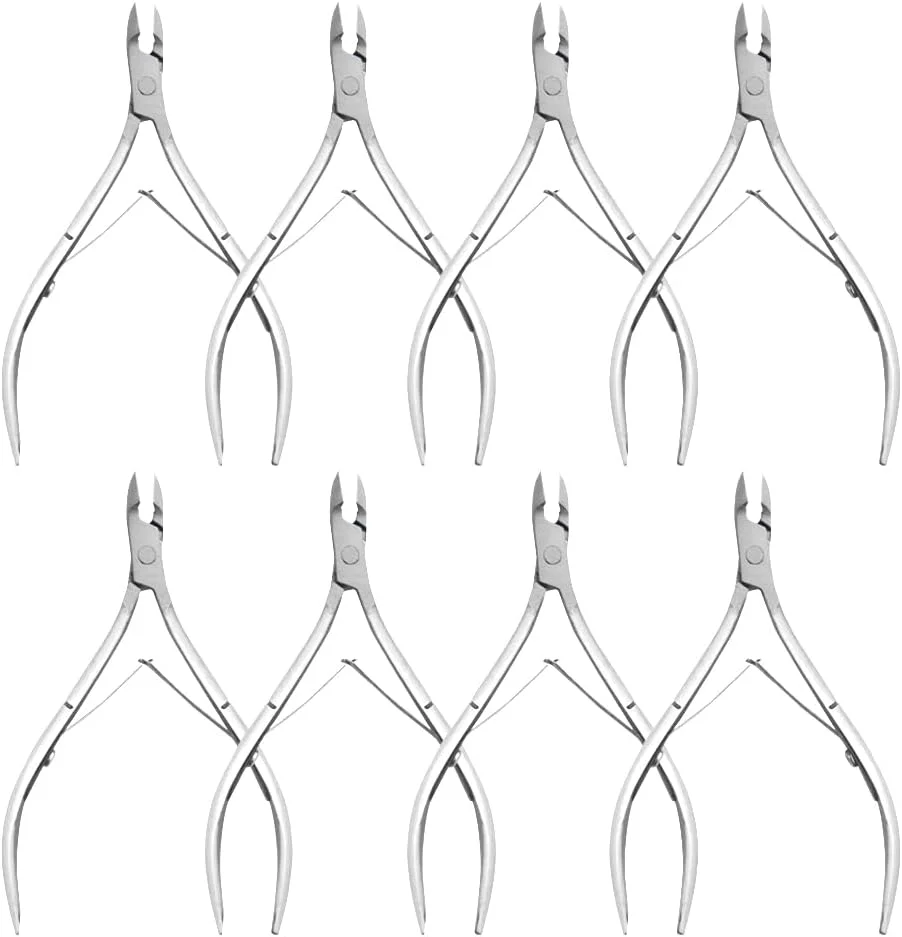 ست ۸ عددی ابزار مانیکور XINMEIWEN شامل نیپر، از بین برنده پوست های مرده و کاتر کوتیکول، ساخته شده از استیل ضد زنگ، مناسب برای ناخن های دست و پا (نقره ای)