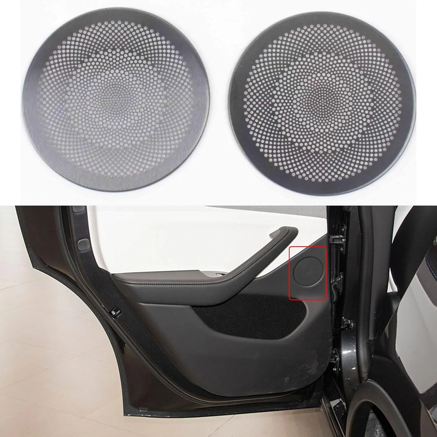 روکش بلندگوی YPGHBHD برای درب جلو، سازگار با درب عقب تسلا مدل Y 2025، روکش بلندگوی درب، توری، روکش بلندگوی درب خودرو، مشکی