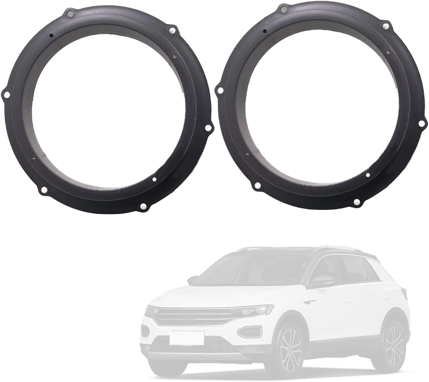 ZERZENGGENGPT دو عدد حلقه آداپتور فاصله دهنده بلندگوی خودرو 6.5 اینچی مشکی مناسب برای بلندگوی استریوی خودرو - Skoda مشکی