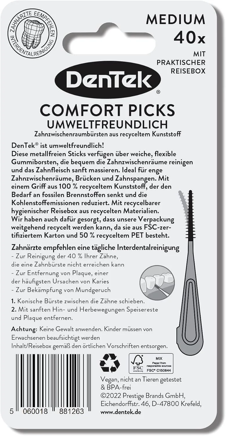 دنتک اکو دنتک اکو کامفورت پیکس، بسته 40 عددی، برس بین دندانی، با طعم نعناع و درپوش محافظ بهداشتی، قابل استفاده مجدد و پایدار، بدون فلز دنتک اکو دنتک اکو کامفورت پیکس، بسته 40 عددی، برس بین دندانی، با طعم نعناع و درپوش محافظ بهداشتی، قابل استفاده مجدد و پایدار، بدون فلز