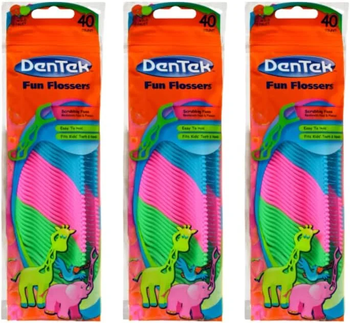 نخ دندان کمانی کودک دنتک با طعم میوه های وحشی، بسته 40 عددی (بسته 3 عددی)
