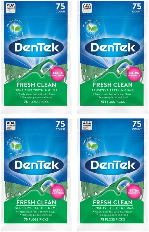 نخ دندان کمانی DenTek UDHZbx Fresh Clean، Fresh Clean - بسته 75 عددی (بسته 4 عددی)