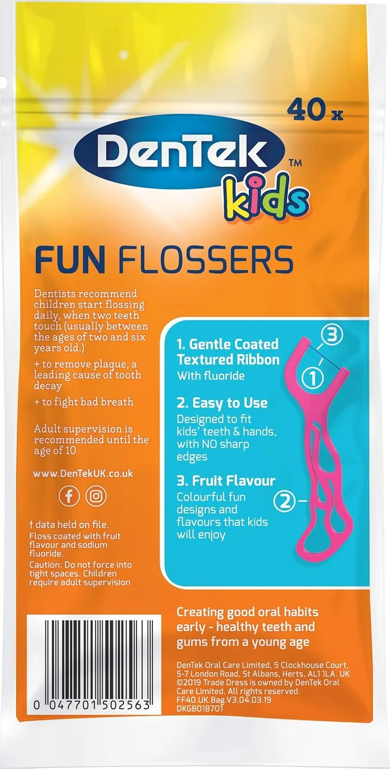 نخ دندان بچه گانه DenTek | پاک کننده غذا و پلاک | 40 عدد (بسته 6 عددی) نخ دندان بچه گانه DenTek | پاک کننده غذا و پلاک | 40 عدد (بسته 6 عددی)