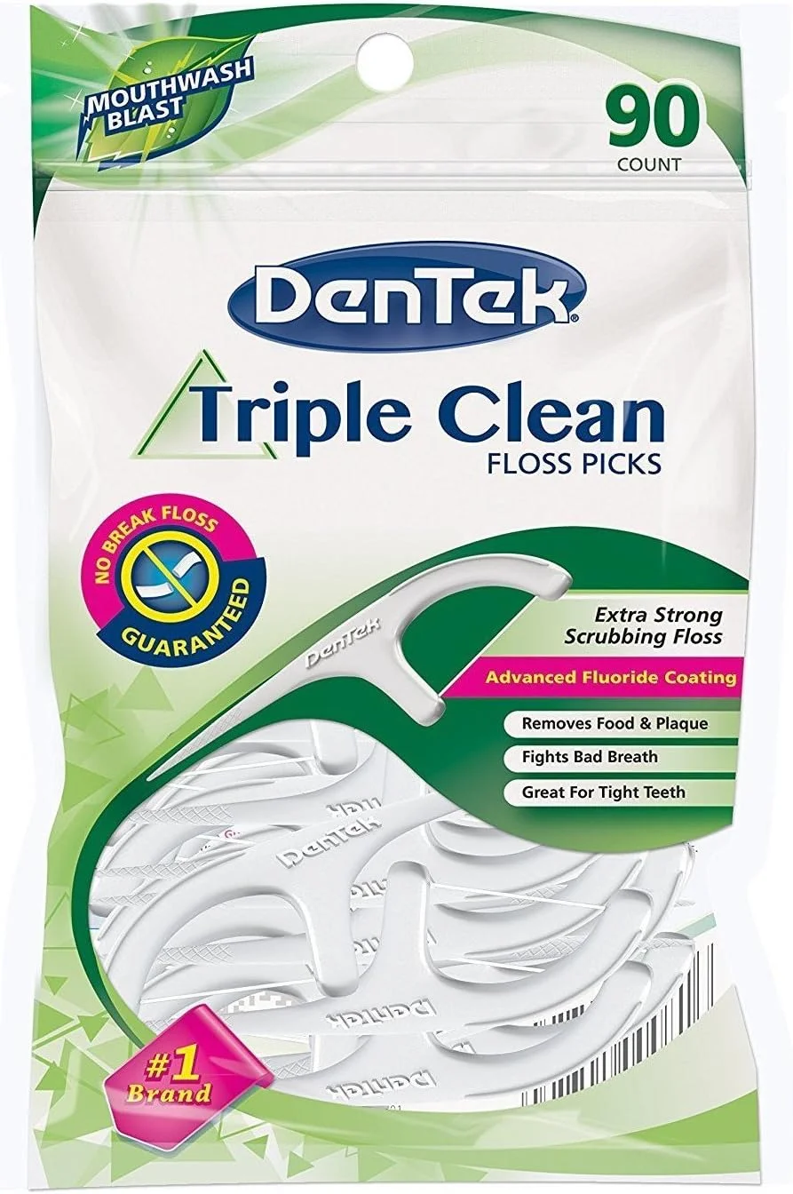 نخ دندان کمانی سه کاره دنتک، نعنایی - 90 عدد