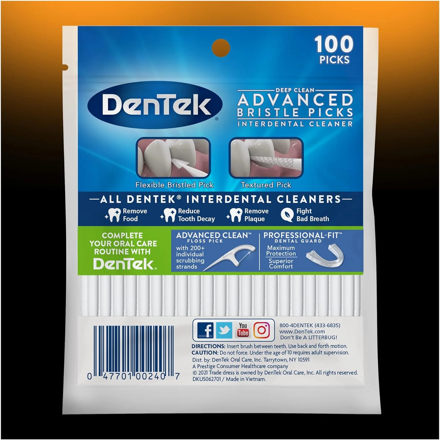 برس های بین دندانی پاک کننده عمیق دنتک - 100 عدد (بسته 24 عددی) برس های بین دندانی پاک کننده عمیق دنتک - 100 عدد (بسته 24 عددی)