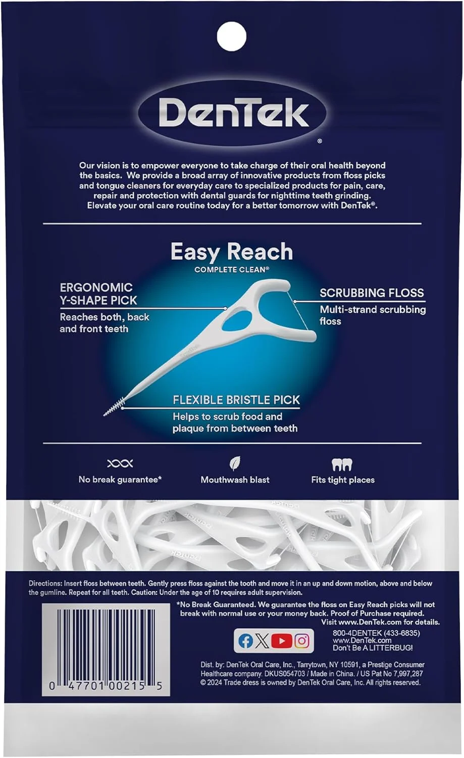 دنتک خلال دندان نخ دار Complete Clean | از بین برنده غذا و پلاک | 75 عدد دنتک خلال دندان نخ دار Complete Clean | از بین برنده غذا و پلاک | 75 عدد