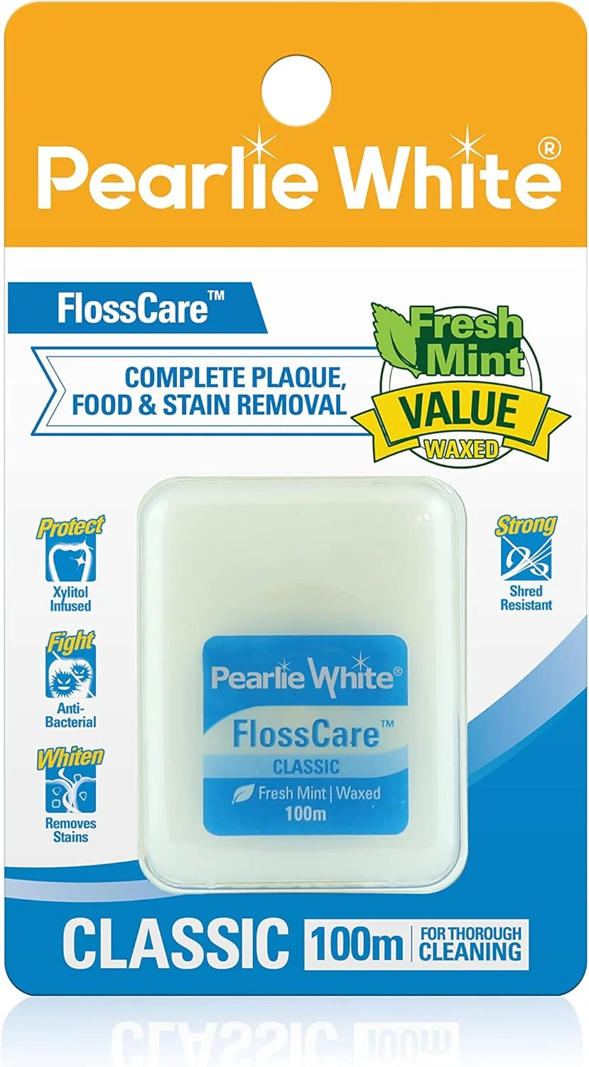 نخ دندان موم دار نعنایی پرلی وایت Floss Care - 100 متر