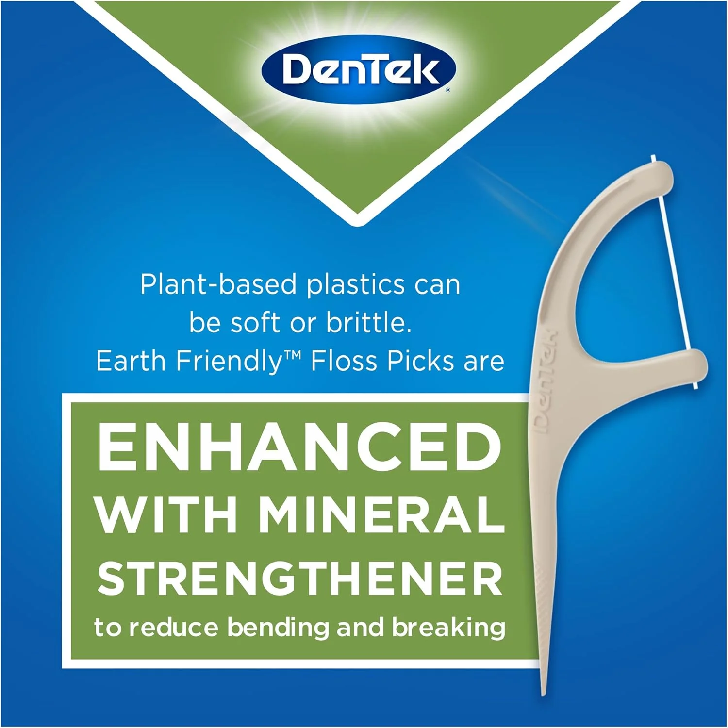 دنتک، نخ دندان دسته دار سازگار با محیط زیست، دسته های پلاستیکی زیستی گیاهی ارگانیک، نعناع، 60 عدد دنتک، نخ دندان دسته دار سازگار با محیط زیست، دسته های پلاستیکی زیستی گیاهی ارگانیک، نعناع، 60 عدد