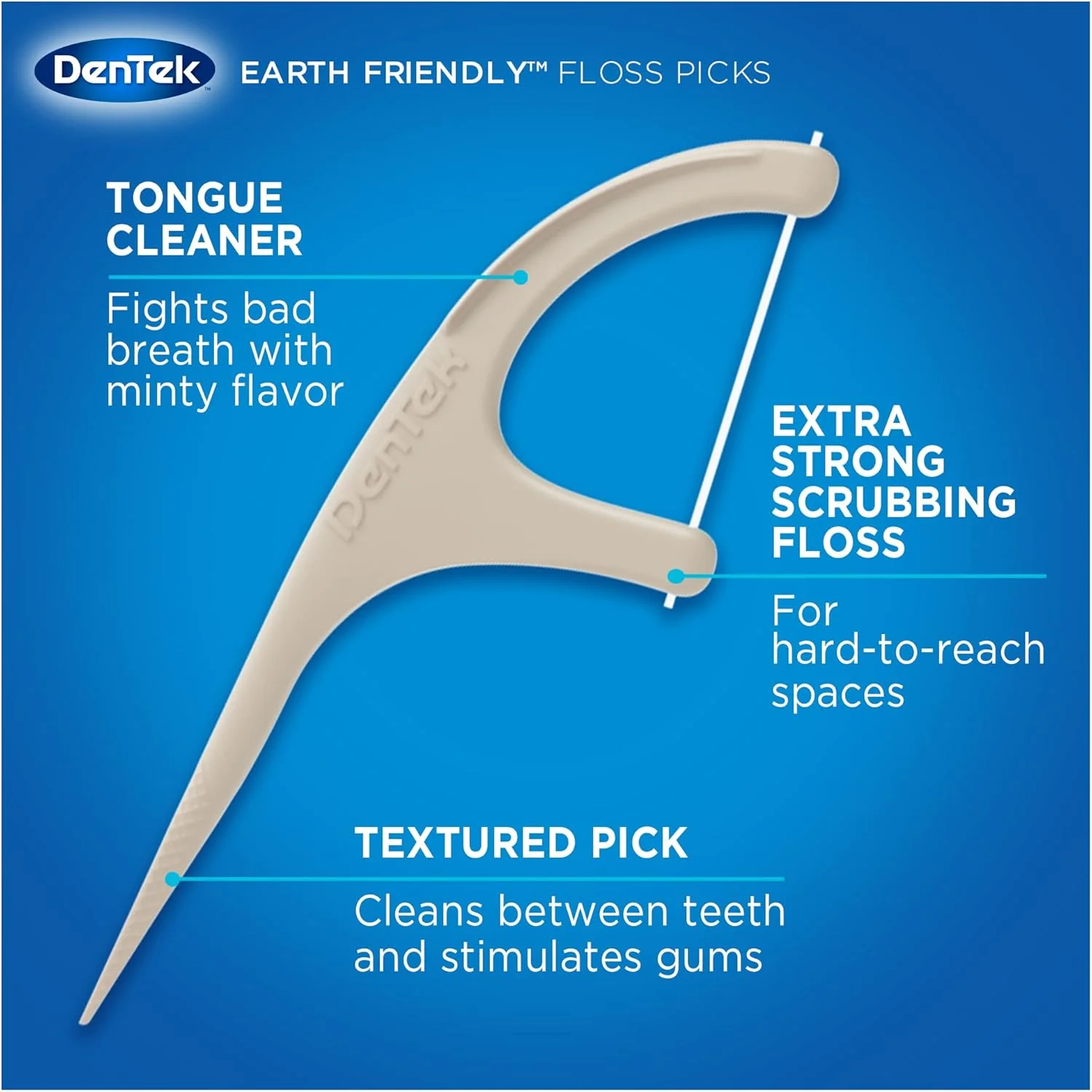 دنتک، نخ دندان دسته دار سازگار با محیط زیست، دسته های پلاستیکی زیستی گیاهی ارگانیک، نعناع، 60 عدد دنتک، نخ دندان دسته دار سازگار با محیط زیست، دسته های پلاستیکی زیستی گیاهی ارگانیک، نعناع، 60 عدد