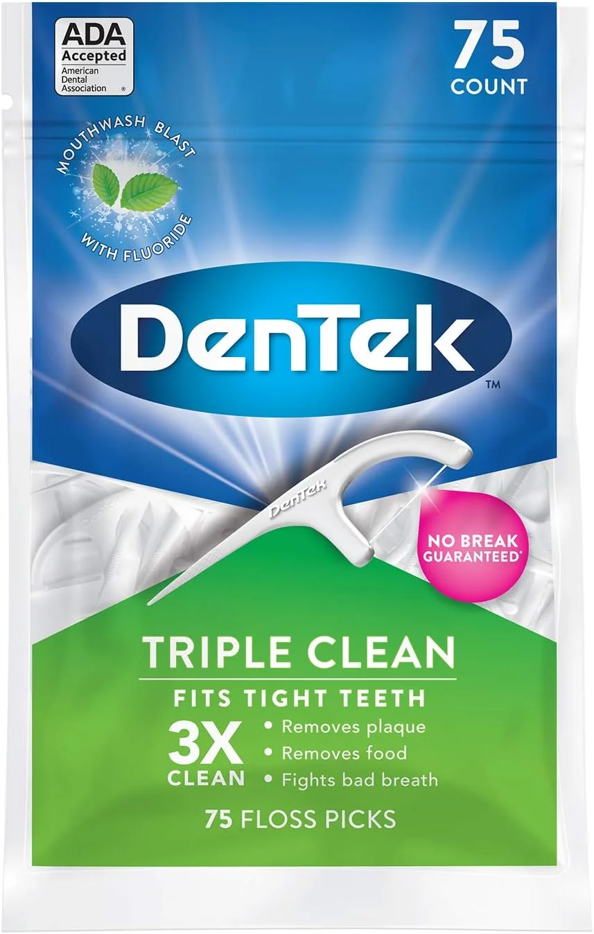 نخ دندان کمانی سه کاره دنتک 75 عددی