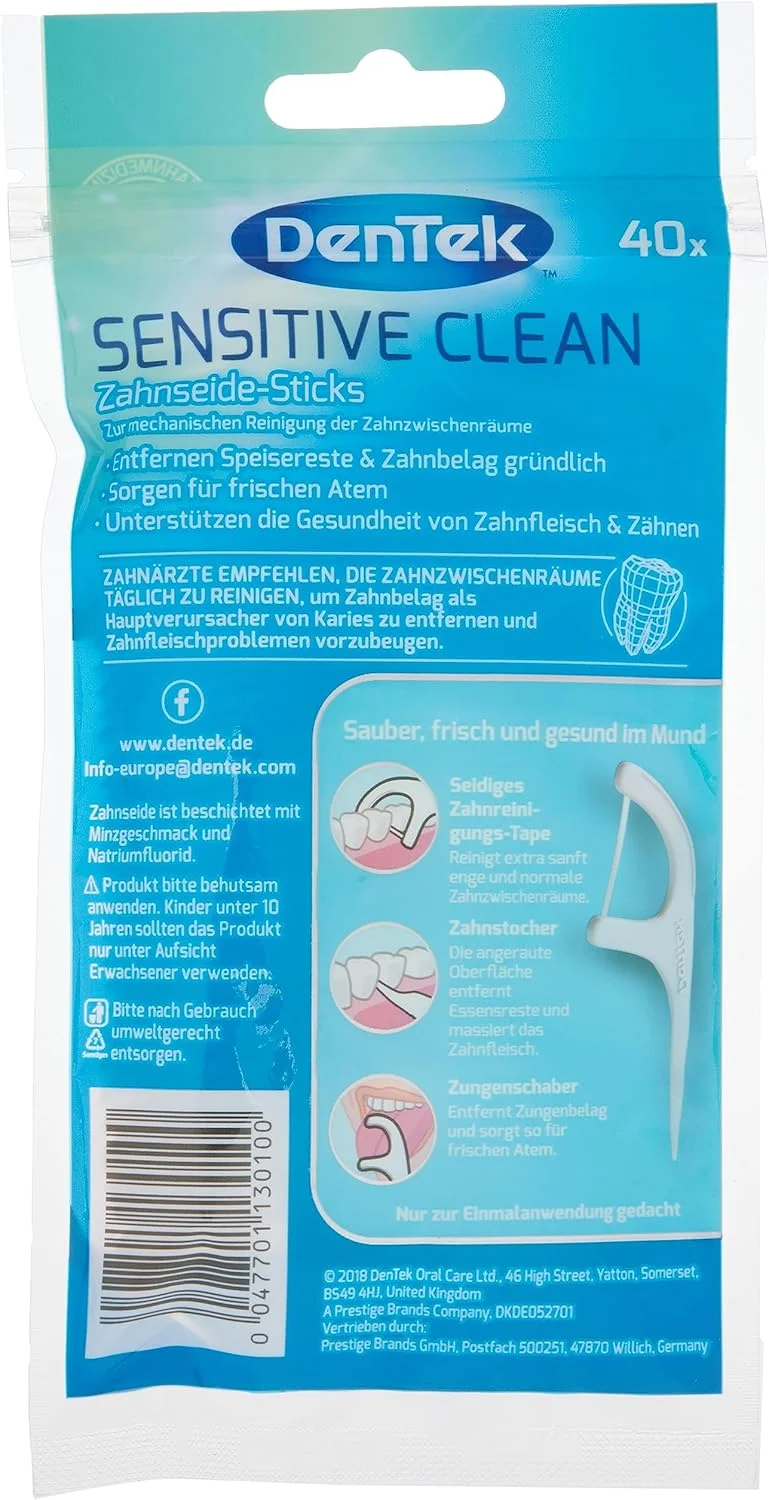 دنتک بسته 40 عددی نخ دندان کمانی مناسب دندان های حساس - برای لثه های حساس - دندان های بهم فشرده - تمیز کردن بین دندانی - طعم نعناع - فلوراید - خلال دندان - تمیز کننده زبان دنتک بسته 40 عددی نخ دندان کمانی مناسب دندان های حساس - برای لثه های حساس - دندان های بهم فشرده - تمیز کردن بین دندانی - طعم نعناع - فلوراید - خلال دندان - تمیز کننده زبان