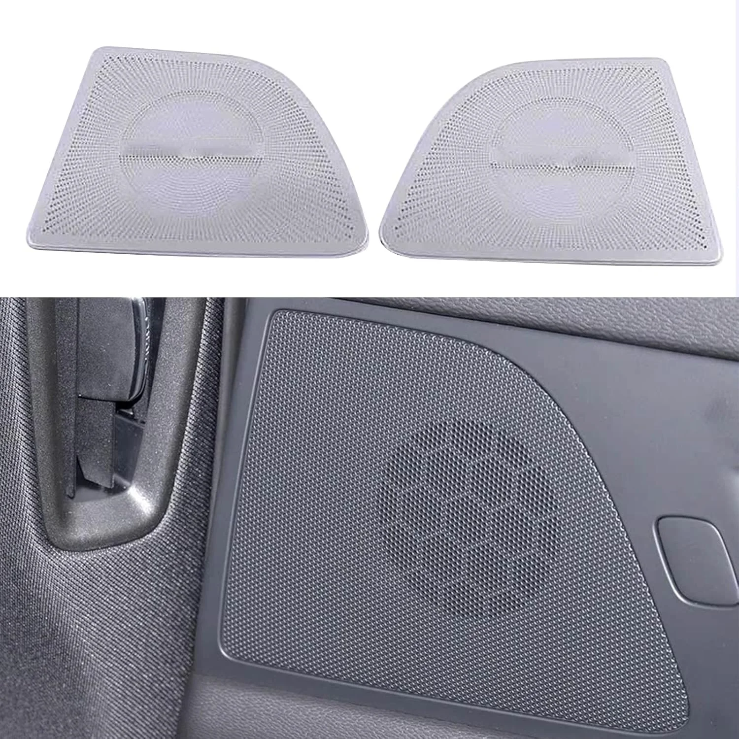 روکش بلندگوی YPGHBHD برای درب جلو، سازگار با ولوو S60 2020، روکش بلندگوی درب، توری، روکش بلندگوی درب خودرو، نقره ای B