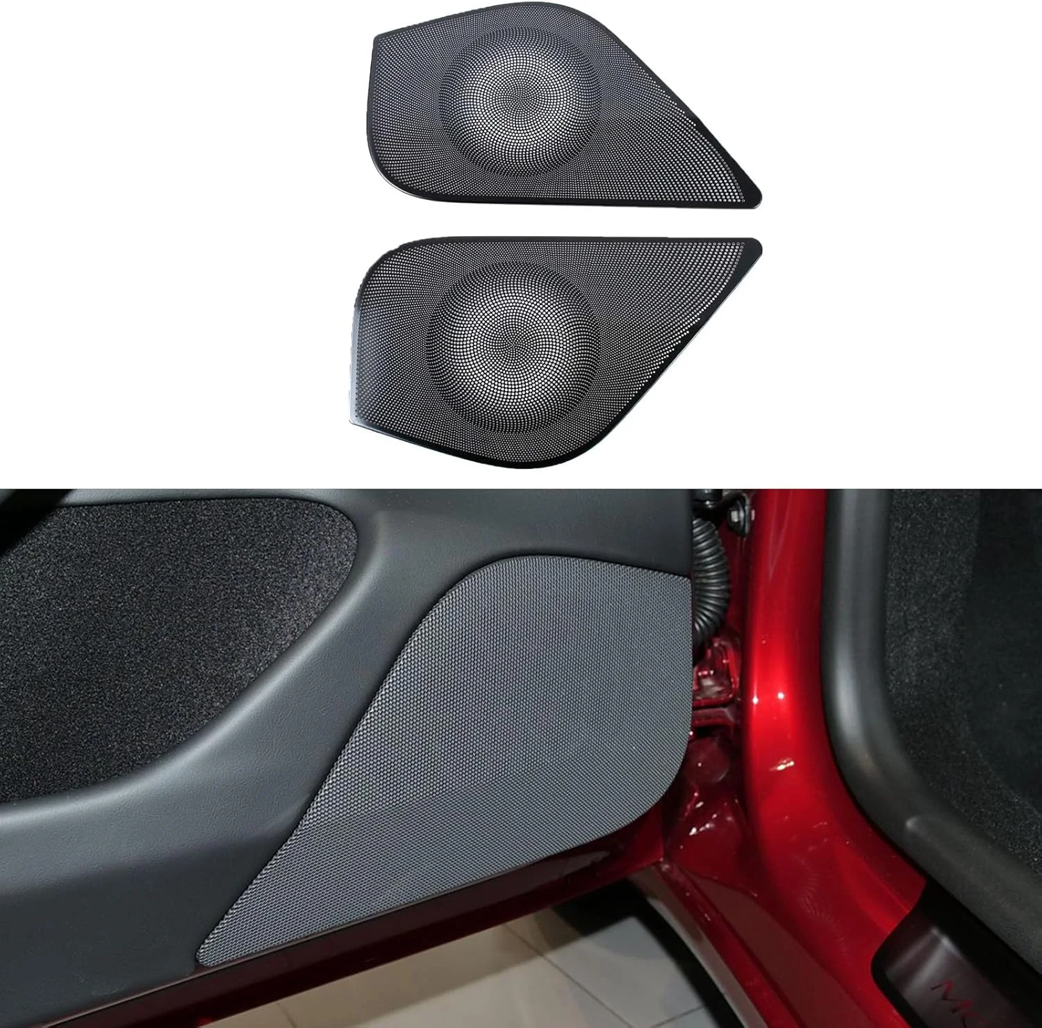 روکش بلندگوی YPGHBHD برای درب جلو، سازگار با مدل 3 تسلا 2023، روکش بلندگوی درب، توری، روکش بلندگوی درب خودرو، مشکی